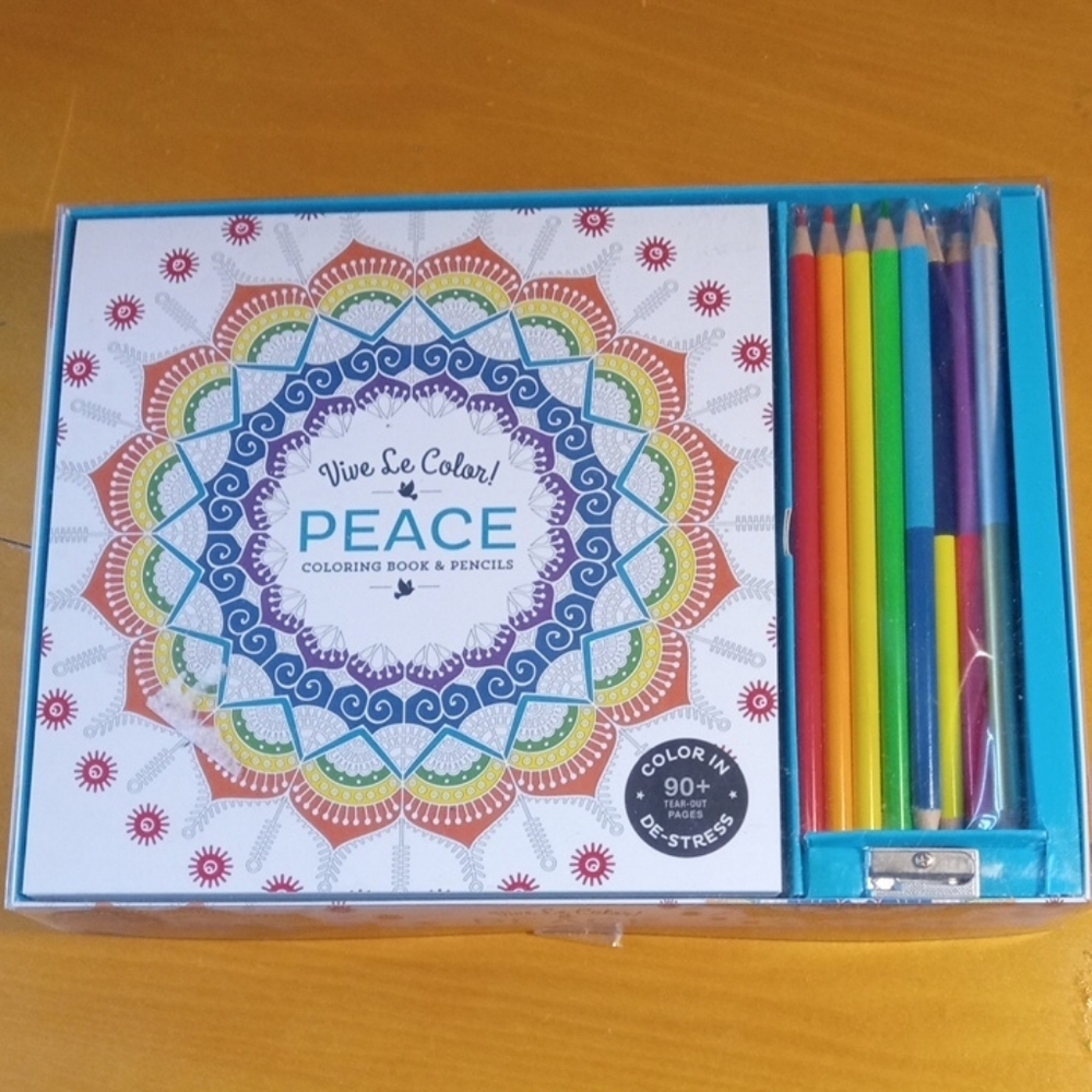 Peace Coloring Book with Pencils